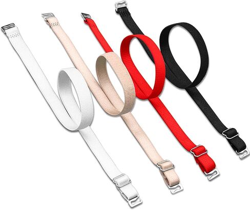 أحزمة ملابس داخلية مرنة وقابلة للإزالة من BOROLA بعرض 10 مم من القطن وحزام كتف مثير (4 أزواج، رمادي داكن) in Kuwait