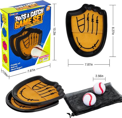 Toss and Catch Toy for Kids Ages 4 5 6 7 8 9 10 11 12 Outdoor Indoor Games for Summer Pool Beach Yard Park Catching Ball Set Gifts for Boys Girls 4 Paddles 4 Balls in Saudi Arabia