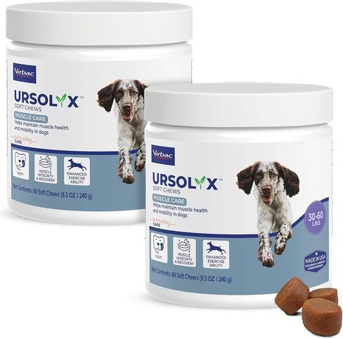 Virbac ursolyx مضغ ناعمة للكلاب | الدعم الصحي في العضلات للكلاب كبار أو نشطة أو يتعافى ، كبيرة | 60 عدد العرض لمدة شهرين in Kuwait