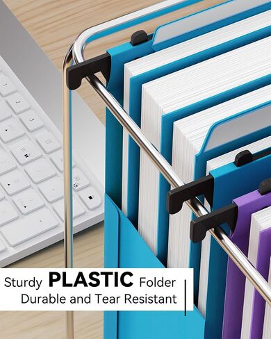 Ansook Plastic High Capacity Hanging File Folders,Heavy Duty 4"Expansion Accordian Pocket,Staggered Tabs with Movable Dividers,Reinforced Extra Wide, Letter Size,Folders for Filing Cabinet,6 Pack in Saudi Arabia
