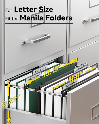 Ansook Plastic High Capacity Hanging File Folders,Heavy Duty 4"Expansion Accordian Pocket,Staggered Tabs with Movable Dividers,Reinforced Extra Wide, Letter Size,Folders for Filing Cabinet,6 Pack in Saudi Arabia