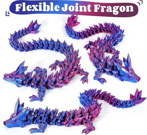 3D Printed Dragon Egg, Easter Mystery Crystal Dragon Egg Fidget Toys Surprise, Mythical Dragon Eggs with Dragon Inside, Easter Basket Stuffers Filled Easter Eggs Toy for Kids (Rainbow, Large) in Kuwait