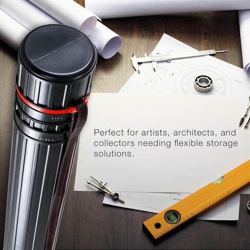 أنبوب رسم تلسكوبي أسود كبير من US Art Supply: القطر: 4-7/8 بوصة OD، 4-1/2 بوصة معرف، الطول: 30-1/4 إلى 47-3/4 بوصة in Saudi Arabia
