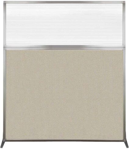 Versare Hush Screen Portable Room Divider | Workstation Wall Divider | Freestanding Privacy Hush Panels | Clear Fluted Windows | Fabric Office Divider Screen | Great for Room Separation in Saudi Arabia