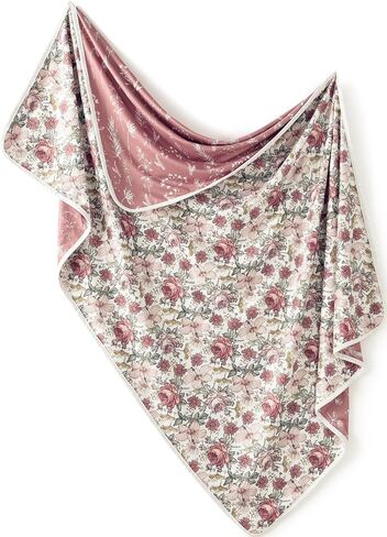 Little Jump Stretchy Jersey Knit Swaddle Blankets, Premium Cotton Floral Baby Blanket,Soft Western Wild Flowers Baby Quilt for Baby Girls and Toddlers(Vintage Floral) in Saudi Arabia