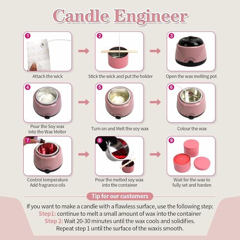 Adamonda Candle Making Kit Supplies for Adults Beginners with Wax Melter,2lbs Soy Wax Flakes Gloves Spoon Sticker Candle Wick,Natural Soy Waxs DIY Candle Making Kits for Starter in Saudi Arabia