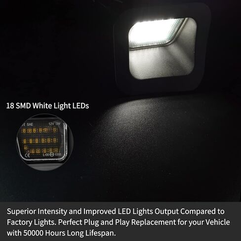 LED License Plate Lights Tag Lamp Assembly Compatible with Dodge Durango 2014-2022 Pickup Truck, Clear Lens 6500K White in Kuwait