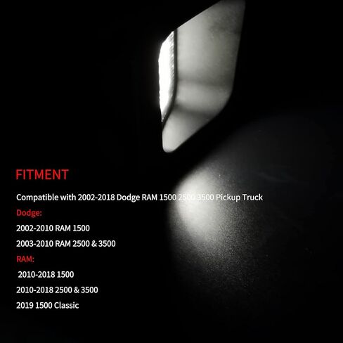 LED License Plate Lights Tag Lamp Assembly Compatible with Dodge Durango 2014-2022 Pickup Truck, Clear Lens 6500K White in Kuwait