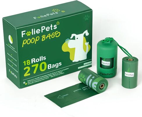 Poop Bags for Dogs - 40% Plant-Based, Extra Thick 9x13 Inch Dog Poop Bags Rolls，Leakproof Waste Bags (270 Counts with Dispenser) in Saudi Arabia