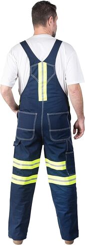 Liberty mens Hi-vis Bib overalls and coveralls workwear apparel, Hi-vis Orange, 40W x 32L US in Saudi Arabia