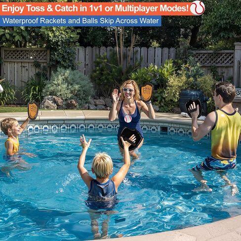 Aywewii Toss and Catch Ball Set Beginner Baseball Training Gloves Beach/Pool Toys Outdoor/Backyard Games for Toddlers and Kids Ages 3-8 Fun Gift for Boys and Girls (Dark Blue, 4 Paddles & 4 Balls) in Saudi Arabia