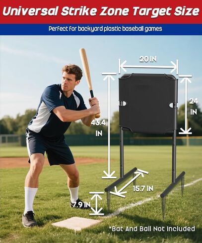Garbuildman Baseball Strike Zone Target for Plastic Balls, Portable Metal Frame Pitching & Hitting Training Tool for Outdoor in Kuwait
