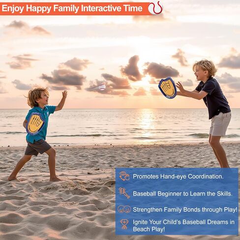 Aywewii Toss and Catch Ball Set Beginner Baseball Training Gloves Beach/Pool Toys Outdoor/Backyard Games for Toddlers and Kids Ages 3-8 Fun Gift for Boys and Girls (Dark Blue, 4 Paddles & 4 Balls) in Saudi Arabia