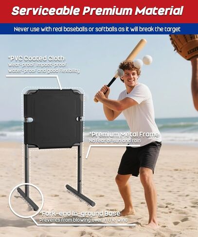 Garbuildman Baseball Strike Zone Target for Plastic Balls, Portable Metal Frame Pitching & Hitting Training Tool for Outdoor in Kuwait