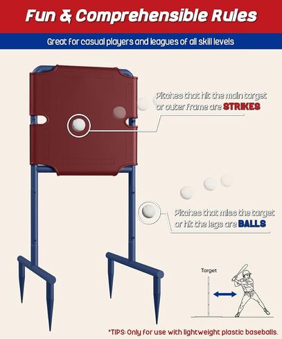 Garbuildman Baseball Strike Zone Target for Plastic Balls, Portable Metal Frame Pitching & Hitting Training Tool for Outdoor in Kuwait