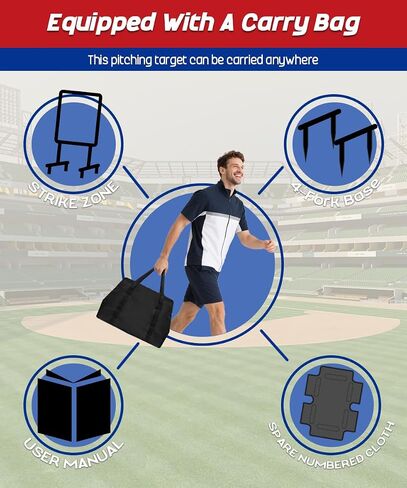 Garbuildman Baseball Strike Zone Target for Plastic Balls, Portable Metal Frame Pitching & Hitting Training Tool for Outdoor in Kuwait