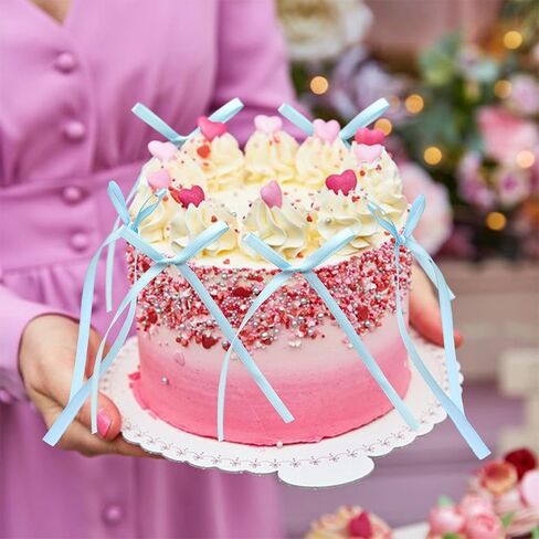 Gyufise 30Pcs Bowknot Cake Toppers Bow Cake Decorations Picks Baby Shower Cake Decorations for Birthday Wedding Party Wedding Anniversary Party Supplies Pink in Saudi Arabia