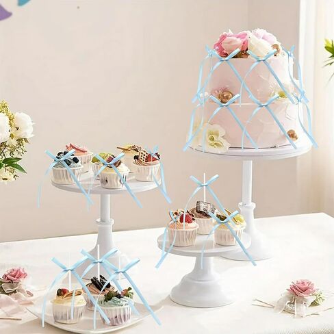 Gyufise 30Pcs Bowknot Cake Toppers Bow Cake Decorations Picks Baby Shower Cake Decorations for Birthday Wedding Party Wedding Anniversary Party Supplies Pink in Saudi Arabia