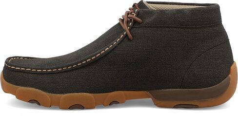 Twisted X Men's Steel Toe Chukka Driving Moc - Handcrafted Leather Safety Toe Shoes with Slip Resistant Outsole - Comfortable, Durable, and Stylish Lace-Up Boots, Charcoal, 10.5 M in Saudi Arabia