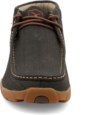 Twisted X Men's Steel Toe Chukka Driving Moc - Handcrafted Leather Safety Toe Shoes with Slip Resistant Outsole - Comfortable, Durable, and Stylish Lace-Up Boots, Charcoal, 10.5 M in Saudi Arabia