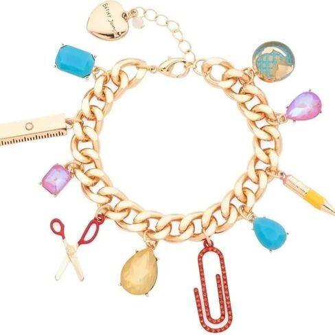 Betsey Johnson Womens Back To School Charm Stretch Bracelet in Saudi Arabia