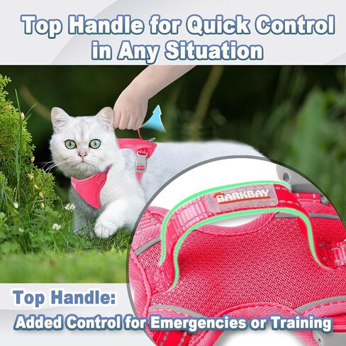 Cat Harness and Leash Set Escape Proof for Kitten Walking, Soft Adjustable Top Handle Vest Harnesses for Cats, Easy Control Breathable Reflective Small Medium Large, Pink, XXS in Saudi Arabia