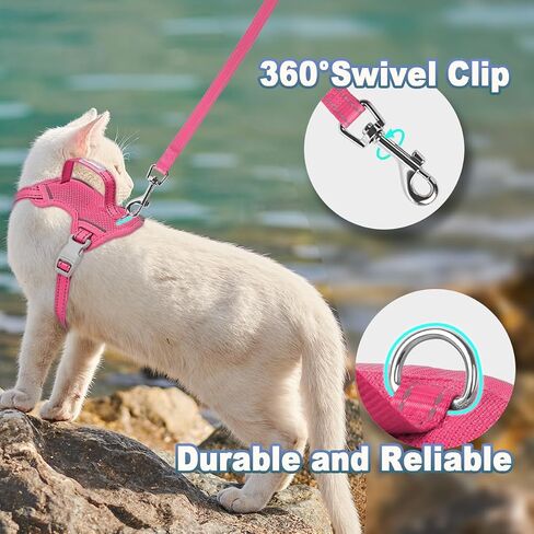 Cat Harness and Leash Set Escape Proof for Kitten Walking, Soft Adjustable Top Handle Vest Harnesses for Cats, Easy Control Breathable Reflective Small Medium Large, Pink, XXS in Saudi Arabia