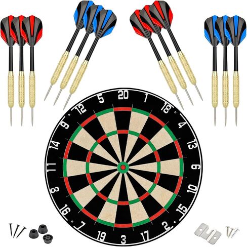 Linkvisions EVA Dartboard Surround Wall Protector, Sisal/Bristle Dartboard and 18g Steel Tip Darts Set Optional in Saudi Arabia