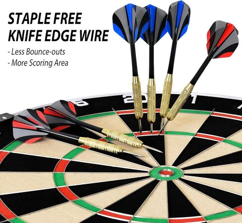 Linkvisions EVA Dartboard Surround Wall Protector, Sisal/Bristle Dartboard and 18g Steel Tip Darts Set Optional in Saudi Arabia