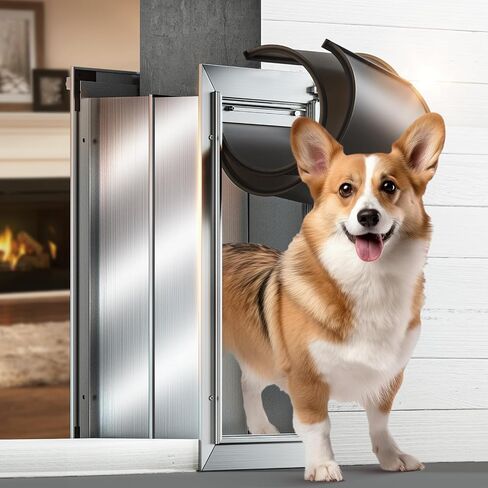 Cat Door for Wall, Small Pet Door, Heavy Duty Doggy Door, All Aluminum Frame, Double Magnetic Flaps, Energy Efficient, Telescoping Tunnel, Sliding Lock Panel, Easy to Install (Pets Up to 22 Lb) in Kuwait