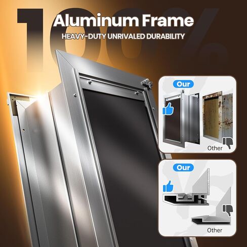 Cat Door for Wall, Small Pet Door, Heavy Duty Doggy Door, All Aluminum Frame, Double Magnetic Flaps, Energy Efficient, Telescoping Tunnel, Sliding Lock Panel, Easy to Install (Pets Up to 22 Lb) in Kuwait