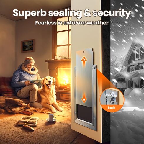 Cat Door for Wall, Small Pet Door, Heavy Duty Doggy Door, All Aluminum Frame, Double Magnetic Flaps, Energy Efficient, Telescoping Tunnel, Sliding Lock Panel, Easy to Install (Pets Up to 22 Lb) in Kuwait