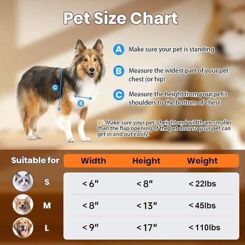 Cat Door for Wall, Small Pet Door, Heavy Duty Doggy Door, All Aluminum Frame, Double Magnetic Flaps, Energy Efficient, Telescoping Tunnel, Sliding Lock Panel, Easy to Install (Pets Up to 22 Lb) in Kuwait