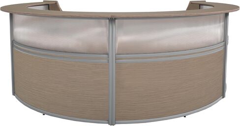 Romig Marque Plexi الاستقبال المكتسب المكتبي "142W X 103D" - Driftwood Gray in Kuwait