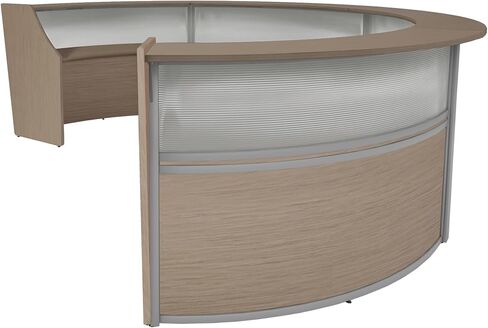 Romig Marque Plexi الاستقبال المكتسب المكتبي "142W X 103D" - Driftwood Gray in Kuwait