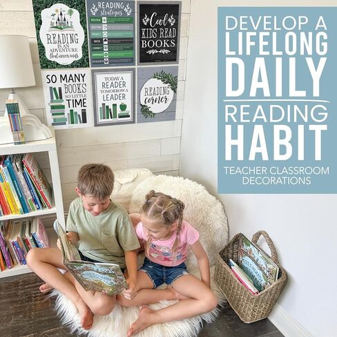 Hadley Designs 6 Motivational Reading Strategies Posters – Classroom and Library Decorations for Elementary School, Reading Corner and Literacy Wall Art – Farmhouse Classroom Decor in Saudi Arabia