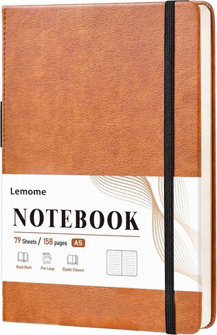 Lemome Grid Paper Notebook Hardcover Classic Notebook with Pen Holder - Page Dividers Presents 8.4 x 5.7 in in Saudi Arabia