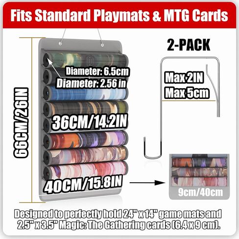 حقيبة تخزين Mayoken® Pink Playmat لـ MTG/TCG ، حامل Playmat معلقة مع 10 فتحات واضحة PVC ، منظم أنبوب مقاوم للدموع لحصير اللعبة القياسية ، موسيباد ، إكسسوارات تشمل 2 خطافات in Kuwait