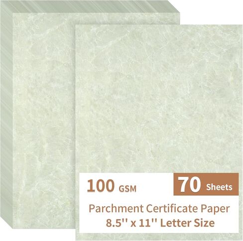 70 ورقة ورقة ورقة 8.5 × 11 حجم الحروف ، 100 GSM ورقة طباعة الرقابة السميكة ، القرطاسية للقرطاسية للدبلوم ، الجائزة ، استئناف ، طابعة صديقة للليزر ، الحبر (العاج) in Kuwait
