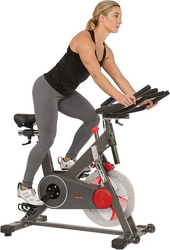 Sunny Health & Fitness Premium Magnetic Belt Drive Indoor Cycling Stationary Exercise Bikes with Optional SunnyFit App Enhanced Bluetooth Connectivity in Kuwait