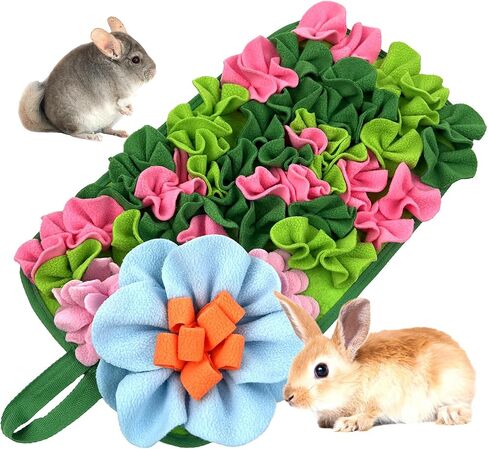 LWINGFLYER Small Animals Foraging Mat – Cute Rabbit Feeding Mat with Fun Design, Slow Eat Durable Fleece Pad for Rabbits, Hamsters, Guinea Pigs (Green) in Saudi Arabia