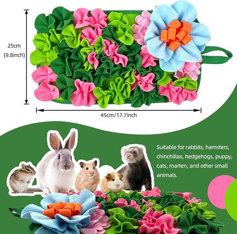 LWINGFLYER Small Animals Foraging Mat – Cute Rabbit Feeding Mat with Fun Design, Slow Eat Durable Fleece Pad for Rabbits, Hamsters, Guinea Pigs (Green) in Saudi Arabia