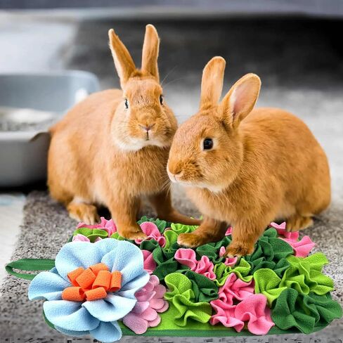 LWINGFLYER Small Animals Foraging Mat – Cute Rabbit Feeding Mat with Fun Design, Slow Eat Durable Fleece Pad for Rabbits, Hamsters, Guinea Pigs (Green) in Saudi Arabia