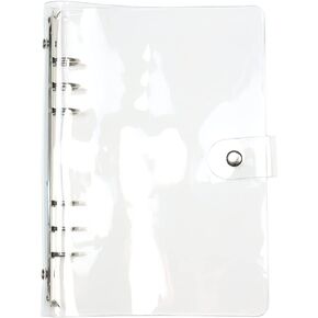 A4 Clear Soft PVC Round Ring Binders Dia 25mm 4-Ring Binder Cover with Snap Button Closure for Loose Leaf Journal Planner Albums DIY (A4-4 Holes(247x320mm))