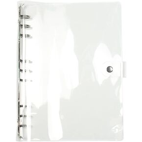 A4 Clear Soft PVC Round Ring Binders Dia 25mm 4-Ring Binder Cover with Snap Button Closure for Loose Leaf Journal Planner Albums DIY (A4-4 Holes(247x320mm))