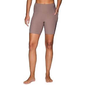 RBX Active Ribbed Bike Shorts for Women, 7-Inch Inseam High Rise Stretchy Biker Yoga Shorts with Pockets