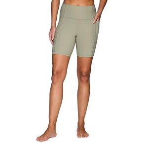 RBX Active Ribbed Bike Shorts for Women, 7-Inch Inseam High Rise Stretchy Biker Yoga Shorts with Pockets