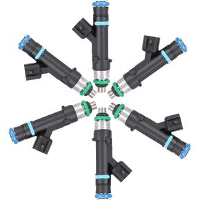 X AUTOHAUX 6pcs 0280158020 Flow Matched Fuel Injector for Jeep Liberty 3.7L 2004-2012 for Dodge Durango 3.7L 2004-2009 for Dodge Nitro 2007-2011