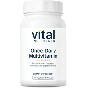 Vital Nutrients Once Daily Multivitamin | Vegan Multi for Women & Men | Allergen-Free | 19 Essential Vitamins + Antioxidants for Eye and Heart Health | Gluten, Dairy & Soy-Free | 30 Capsules