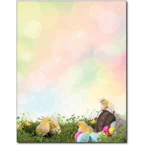 Easter Chicks Stationery Paper - 80 Sheets - Great for Easter Flyers, Letters, or Invitations